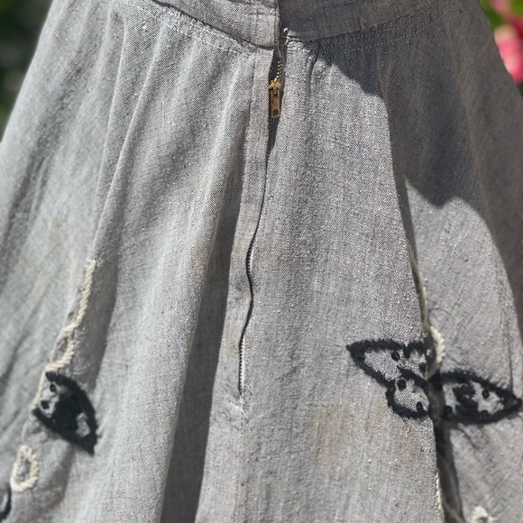 🩶 True Vintage Gray Circle Skirt Sequins L - Picture 3 of 9